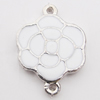 Zinc Alloy Enamel Connectors Lead-free, Flower 18x25mm Hole:1.5mm, Sold by Bag