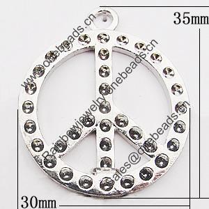 Pendant, Zinc Alloy Jewelry Findings Lead-free, Sign 30x35mm Hole:2.5mm, Sold by Bag