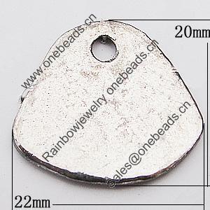 Pendant, Zinc Alloy Jewelry Findings Lead-free, Nugget 22x20mm Hole:3mm, Sold by Bag