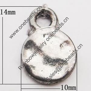 Pendant, Zinc Alloy Jewelry Findings Lead-free, 10x14mm Hole:3mm, Sold by Bag
