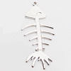 Pendant, Zinc Alloy Jewelry Findings Lead-free, Fish 25x53mm Hole:2mm, Sold by Bag