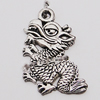 Pendant, Zinc Alloy Jewelry Findings Lead-free, Dragon 13x20mm Hole:1mm, Sold by Bag