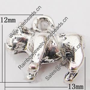 Pendant, Zinc Alloy Jewelry Findings Lead-free, Animal 13x12mm Hole:1.5mm, Sold by Bag