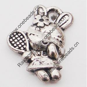 Pendant, Zinc Alloy Jewelry Findings Lead-free, 12x16mm Hole:1.5mm, Sold by Bag