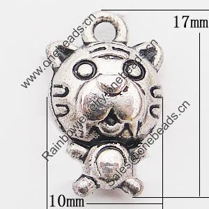 Pendant, Zinc Alloy Jewelry Findings Lead-free, Tigger 10x17mm Hole:1.5mm, Sold by Bag