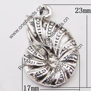 Pendant, Zinc Alloy Jewelry Findings Lead-free, 17x23mm Hole:2mm, Sold by Bag