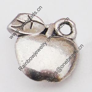 Pendant, Zinc Alloy Jewelry Findings Lead-free, Apple 11x11mm Hole:1mm, Sold by Bag
