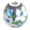 Lampwork Glass Beads with 925 Silver core, 20mm, Hole:4.5mm, Sold by PC