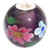 Lampwork Glass 925 Silver Beads, 20mm, Hole:4.5mm, Sold by PC