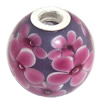 Lampwork Glass 925 Silver Beads, 20mm, Hole:4.5mm, Sold by PC