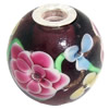 Lampwork Glass 925 Silver Beads, 20mm, Hole:4.5mm, Sold by PC