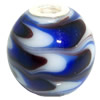 Lampwork Glass 925 Silver Beads, 20mm, Hole:4.5mm, Sold by PC