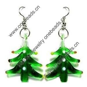 Lampwork Glass Earring, Sold by Pair