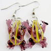 Lampwork Glass Earring, Sold by Pair