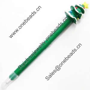 Fimo(Polymer Clay) Jewelry Ball Pen, with a fimo bead head, 30x170mm, Sold by PC