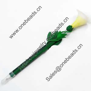 Fimo(Polymer Clay) Jewelry Ball Pen, with a fimo bead head, 34x200mm, Sold by PC