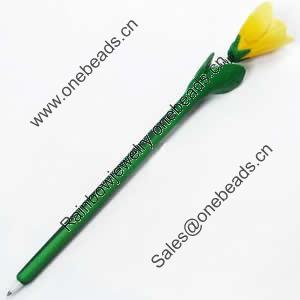 Fimo(Polymer Clay) Jewelry Ball Pen, with a fimo bead head, 29x200mm, Sold by PC