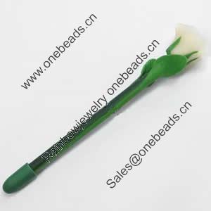 Fimo(Polymer Clay) Jewelry Ball Pen, with a fimo bead head, 40x200mm, Sold by PC