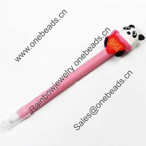 Fimo(Polymer Clay) Jewelry Ball Pen, with a fimo bead head, 24x150mm, Sold by PC