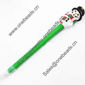 Fimo(Polymer Clay) Jewelry Ball Pen, with a fimo bead head, 24x180mm, Sold by PC