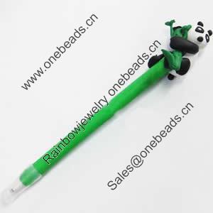 Fimo(Polymer Clay) Jewelry Ball Pen, with a fimo bead head, 30x160mm, Sold by PC
