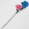Fimo(Polymer Clay) Jewelry Ball Pen, with a fimo bead head, 30x190mm, Sold by PC