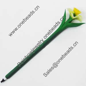 Fimo(Polymer Clay) Jewelry Ball Pen, with a fimo bead head, 48x200mm, Sold by PC