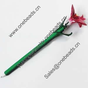 Fimo(Polymer Clay) Jewelry Ball Pen, with a fimo bead head, 45x180mm, Sold by PC