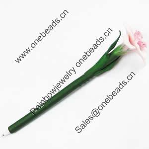 Fimo(Polymer Clay) Jewelry Ball Pen, with a fimo bead head, 55x180mm, Sold by PC