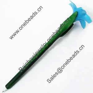 Fimo(Polymer Clay) Jewelry Ball Pen, with a fimo bead head, 56x200mm, Sold by PC