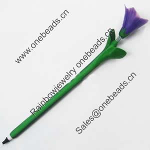 Fimo(Polymer Clay) Jewelry Ball Pen, with a fimo bead head, 34x210mm, Sold by PC