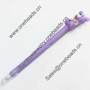 Fimo(Polymer Clay) Jewelry Ball Pen, with a fimo bead head, 22x170mm, Sold by PC