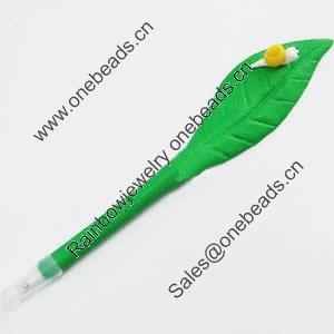 Fimo(Polymer Clay) Jewelry Ball Pen, with a fimo bead head, 32x190mm, Sold by PC
