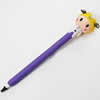 Fimo(Polymer Clay) Jewelry Ball Pen, with a fimo bead head, 26x153mm, Sold by PC