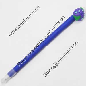 Fimo(Polymer Clay) Jewelry Ball Pen, with a fimo bead head, 20x180mm, Sold by PC