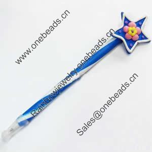 Fimo(Polymer Clay) Jewelry Ball Pen, with a fimo bead head, 40x175mm, Sold by PC