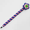 Fimo(Polymer Clay) Jewelry Ball Pen, with a fimo bead head, 30x170mm, Sold by PC