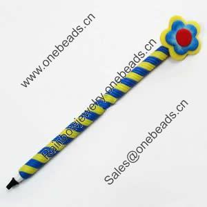 Fimo(Polymer Clay) Jewelry Ball Pen, with a fimo bead head, 30x170mm, Sold by PC