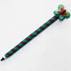 Fimo(Polymer Clay) Jewelry Ball Pen, with a fimo bead head, 35x170mm, Sold by PC