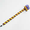 Fimo(Polymer Clay) Jewelry Ball Pen, with a fimo bead head, 28x180mm, Sold by PC