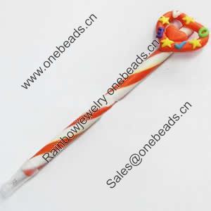 Fimo(Polymer Clay) Jewelry Ball Pen, with a fimo bead head, 40x160mm, Sold by PC