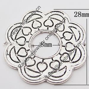 Pendant, Zinc Alloy Jewelry Findings Lead-free, Flower 28mm Hole:8mm, Sold by Bag