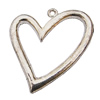 Pendant, Zinc Alloy Jewelry Findings Lead-free, Heart 48x51mm Hole:3mm, Sold by Bag
