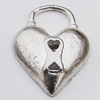 Pendant, Zinc Alloy Jewelry Findings Lead-free, Lock 16x21mm, Sold by Bag