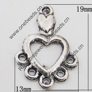 Connectors, Zinc Alloy Jewelry Findings Lead-free, 13x19mm Hole:1mm, Sold by Bag