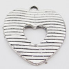 Pendant, Zinc Alloy Jewelry Findings Lead-free, Heart 36x39mm Hole:3mm, Sold by Bag