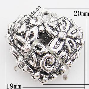 Pendant, Zinc Alloy Jewelry Findings Lead-free, Heart 19x20mm Hole:1mm, Sold by Bag