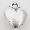Pendant, Zinc Alloy Jewelry Findings Lead-free, Heart 9x12mm Hole:1.5mm, Sold by Bag