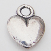 Pendant, Zinc Alloy Jewelry Findings Lead-free, Heart 8x11mm Hole:1.5mm, Sold by Bag