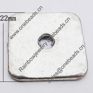 Beads, Zinc Alloy Jewelry Findings Lead-free, Square 22mm Hole:4mm, Sold by Bag